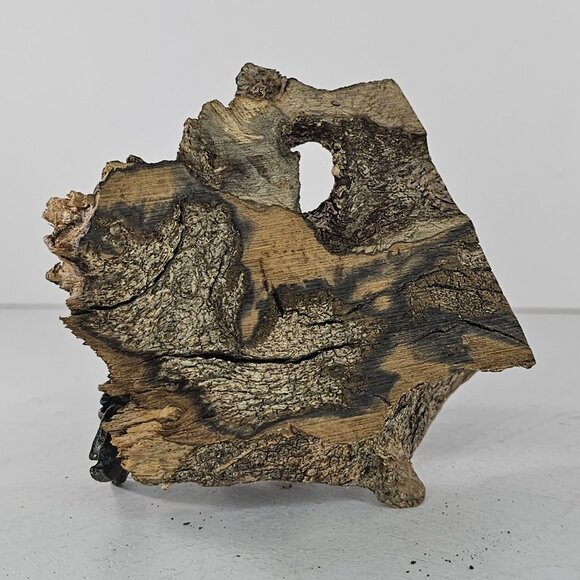 Handcrafted Metal Flower Sculpture On Driftwood Folk Art - Picture 6 of 8